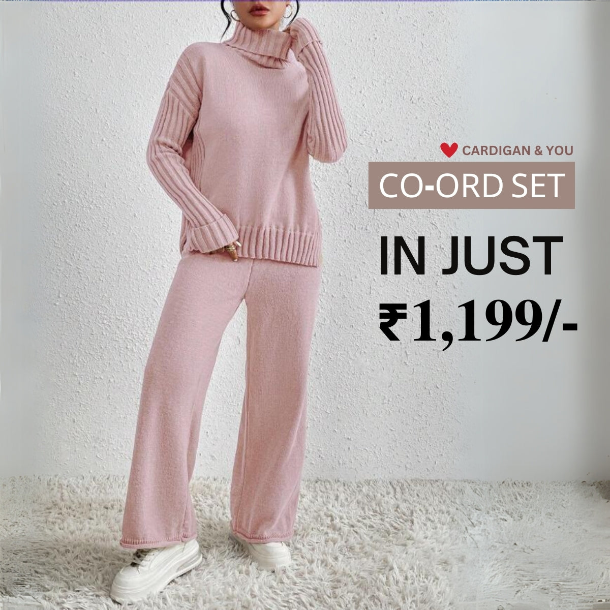 Trendy Women's Winter Baby Pink Co-ord Set | Ultimate Warmth & Style | Perfect For Winter Wear-01