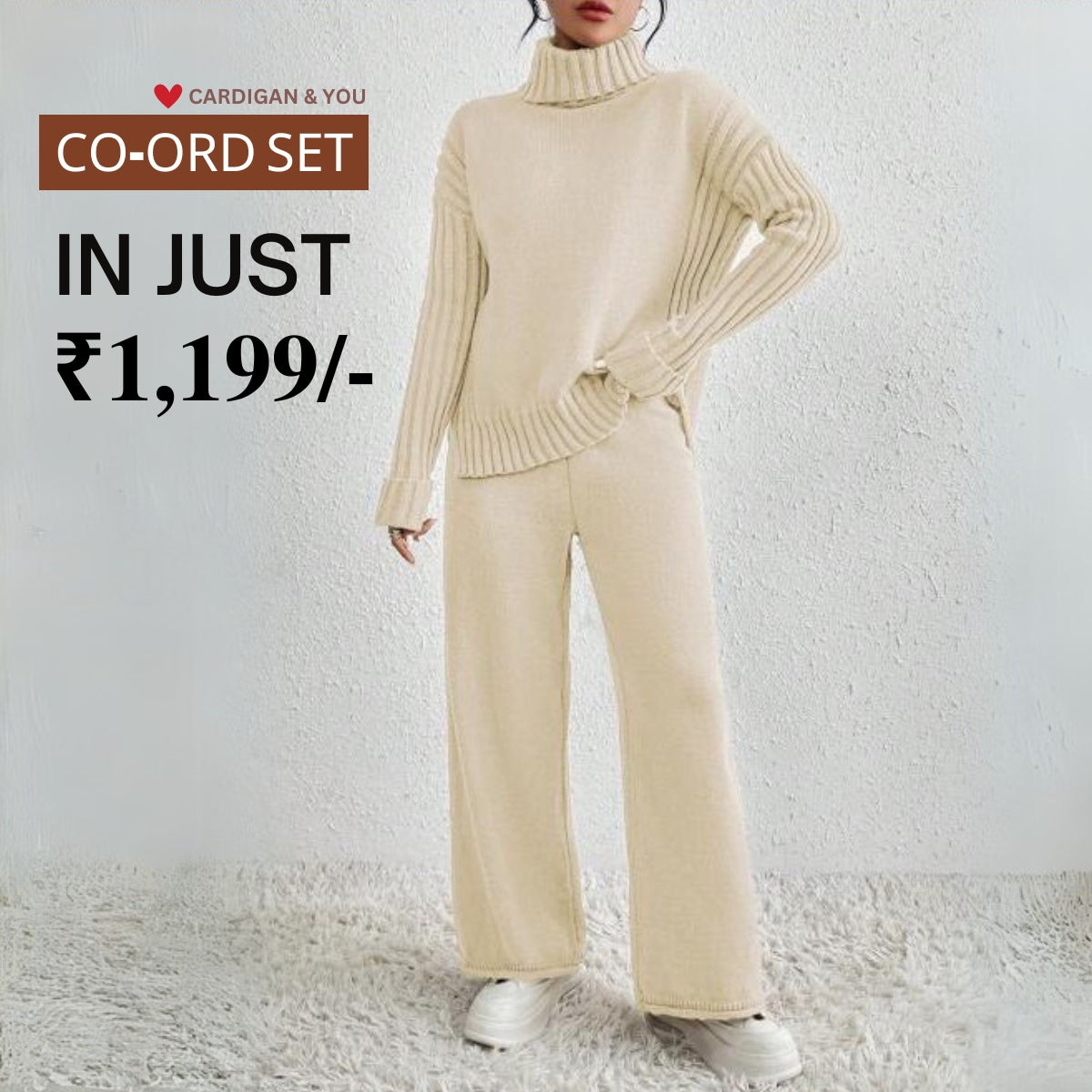 Trendy Women's Beige  Co-ord Set | Ultimate Warmth & Style | Perfect For Winter Wear-07