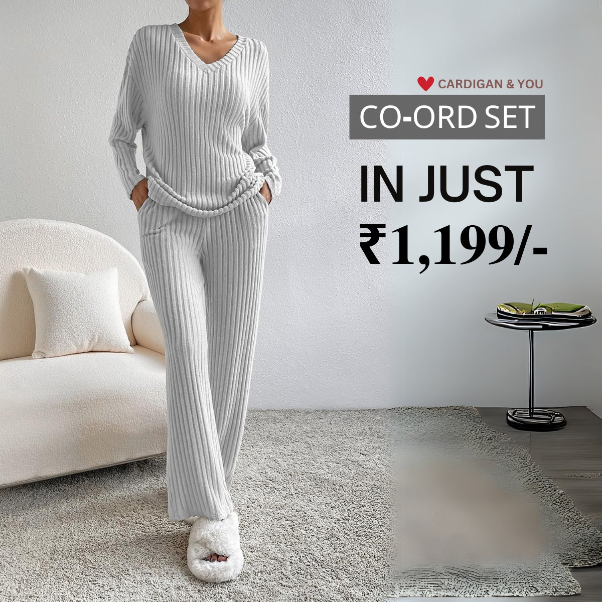 Trendy Women's Light Grey Co-ord Set | Ultimate Warmth & Style | Perfect For Winter Wear-09