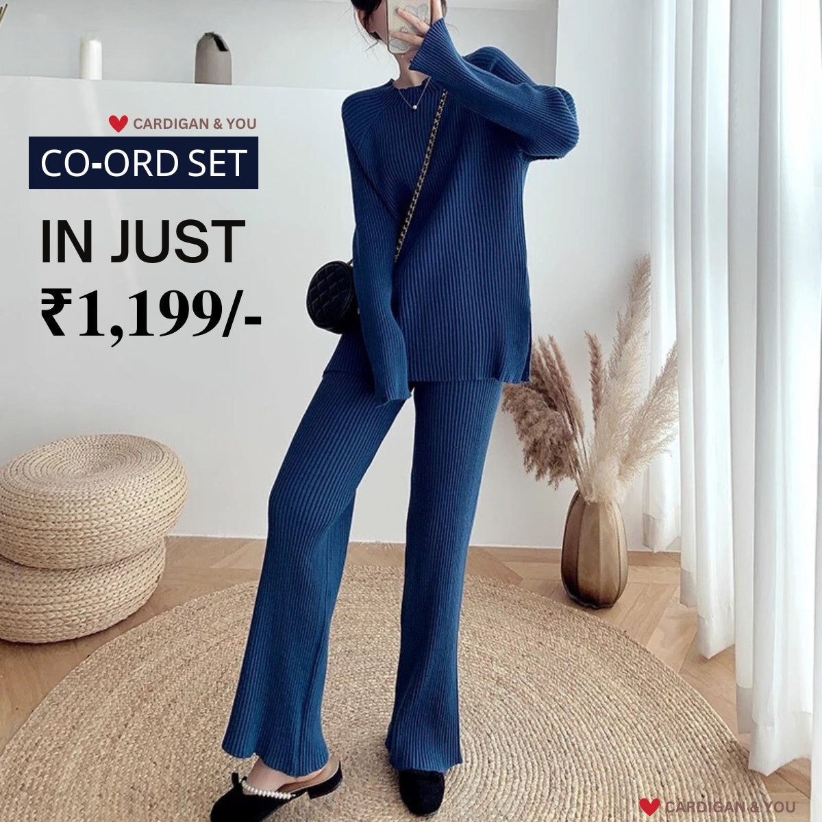 Trendy Women's Royal Blue Co-ord Set | Ultimate Warmth & Style | Perfect For Winter Wear-010