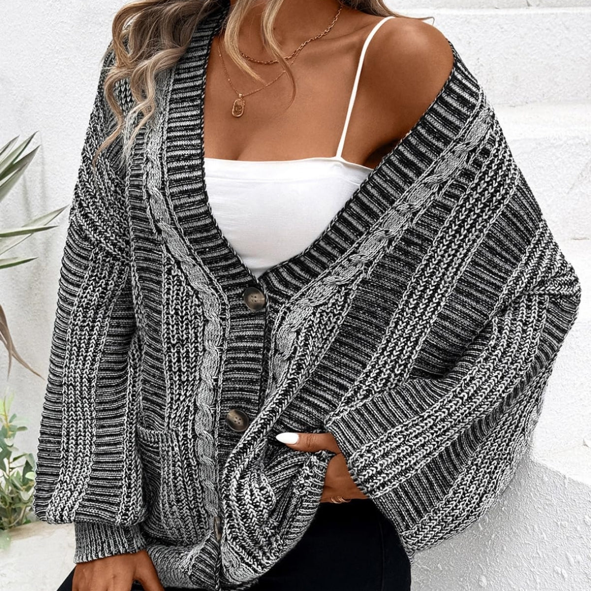 Women Grey Long Cardigan Long Sleeve - 075