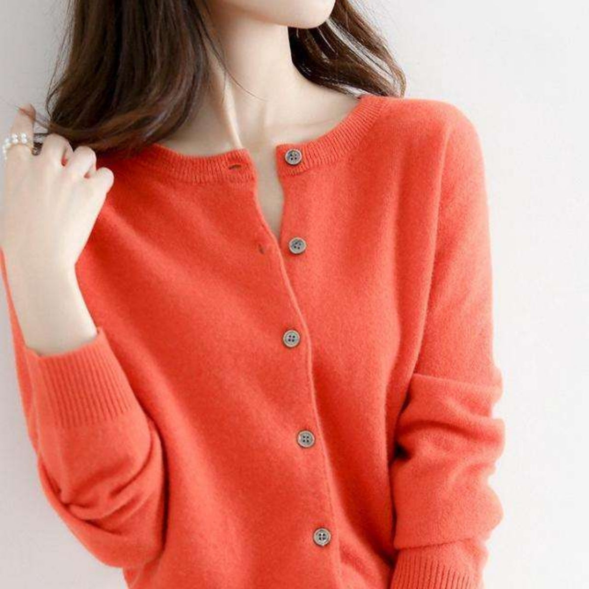 Women’s Sweater Orange Cardigan - 024